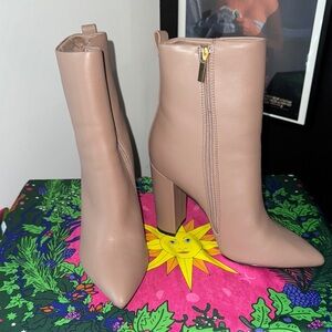 Elegant Nude Ankle Boots
